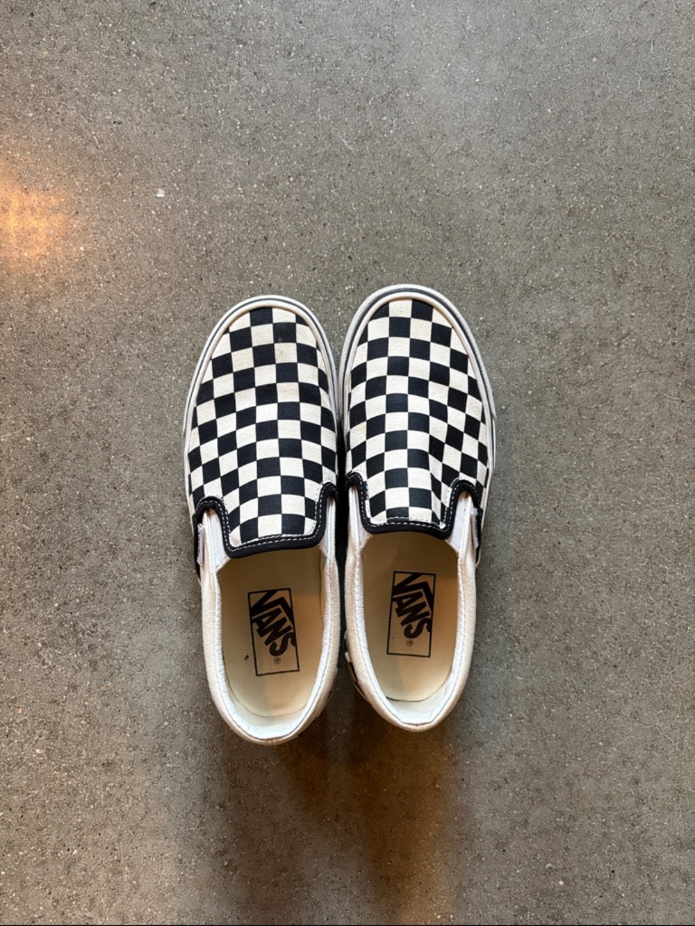 Vans Slip-On Checkerboard Sneakers - Black & White